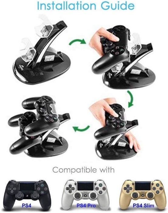 Ładowarka Stacja dokująca 2 x pad PS4 kontroler
