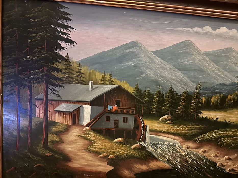 Obraz w drewnianej ramie krajobraz #PRL!