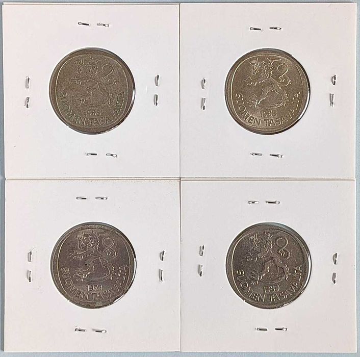 4 moedas Finlândia 1 Markka