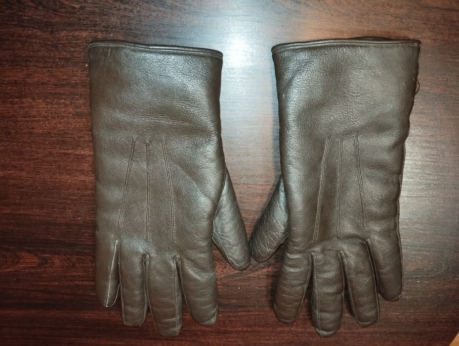Rękawiczki skórzane ocieplane męskie rozm 8,5 nie noszone