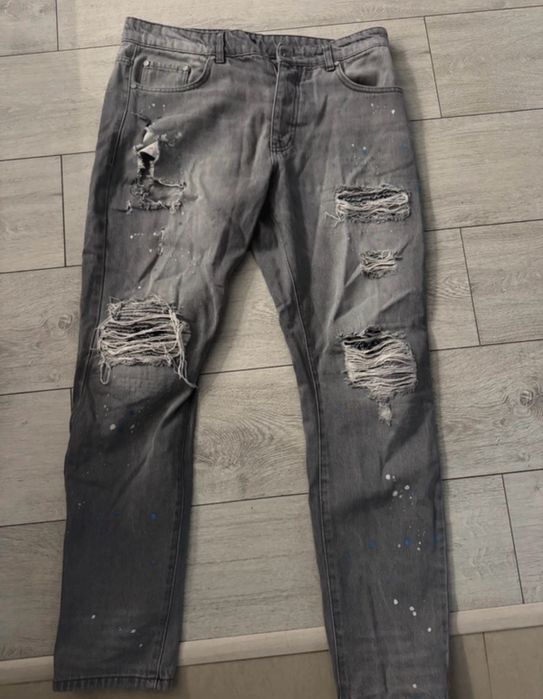 Ripped jeans szare boohooMAN