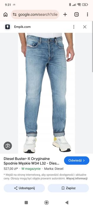 Diesel jeans spodnie Nowe