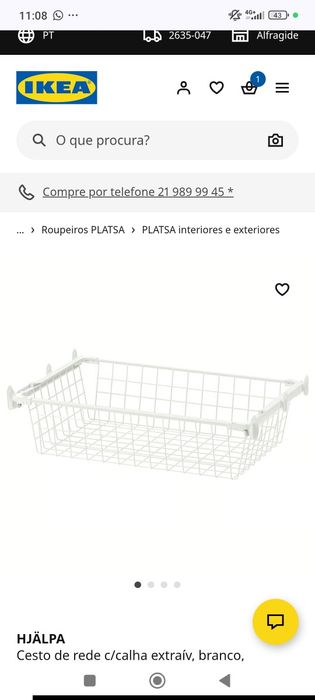 Armário IKEA Smastad c/ 3 cestos Hjalpa