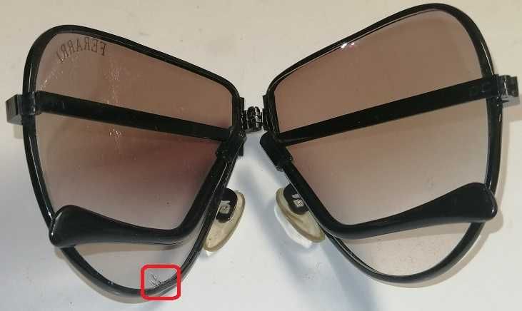 Óculos de sol dobrável vintage década de 1980 FERARRI