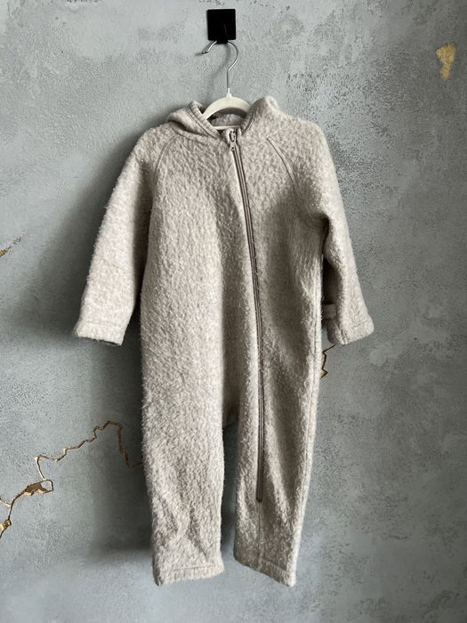 Kombinezon wełniany merino Mikk-line rozmiar 80 z kapturem na suwak