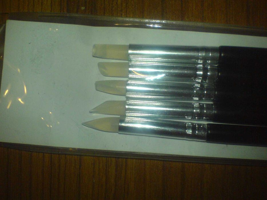 Manicure PĘDZELKI silikonowe 5 szt. DO ZDOBIENIA PAZNOKCI nowe