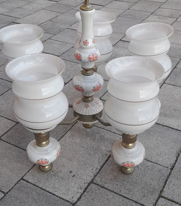 Żyrandol porcelanowy prl Polam-Poznań