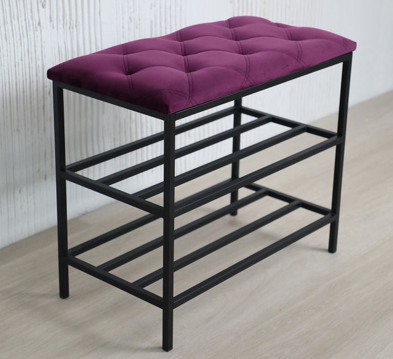 Банкетка для прихожей с мягким сиденьем, поличка для взуття, лавочка