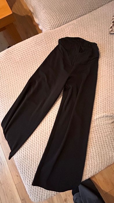 Spodnie ciążowe z szeroką nogawką S