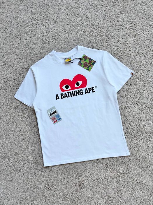 Футболка Bape & Play Comme des Garcons