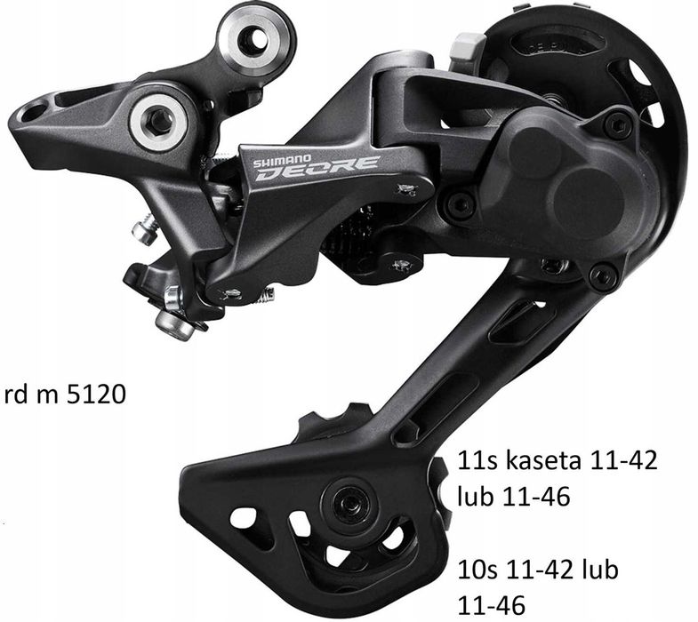 Przerzutka tylna Shimano RD-M 5120 Deore SGS 10s i 11rz naped do elektryk xx rdm 5120 szara