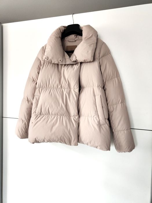 Kurtka zimowa Massimo dutti 36 S różowa pudrowy róż puchowa pikowana