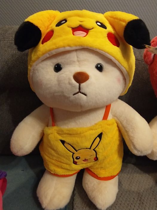 Duży miś 55 cm w stroju Pikachu pokemon nowa maskotka