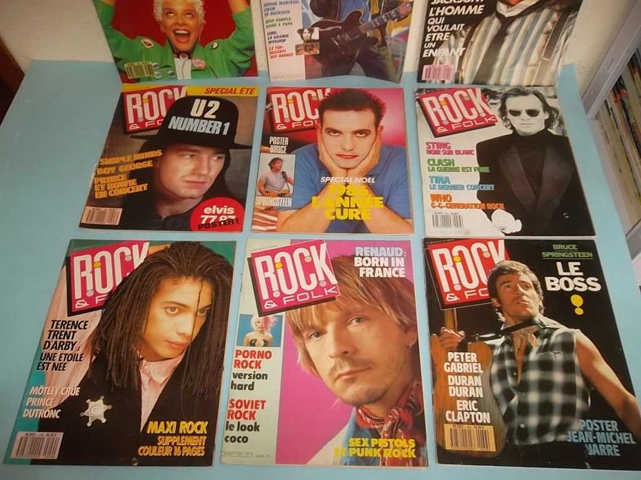 ROCK & FOLK - Lote com 56 Revistas dos anos 70/80/90.