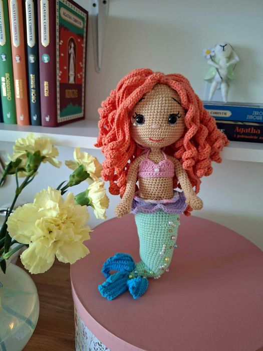 Syrenka, lalka, hand made na szydełku.