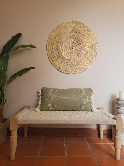 banco, banqueta, canape, macrame, decoração, rustico