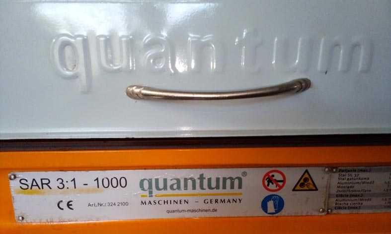 quantum SAR 1000 (3:1) - guilhotina / quinadeira / calandra (metal)