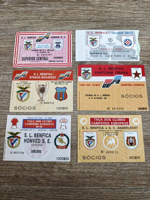 Bilhetes futebol Benfica , Belenenses vintage