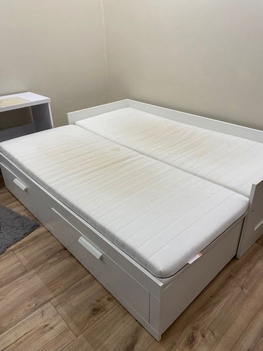 Łóżko rozkładane IKEA z szufladami + 2 materace gratis