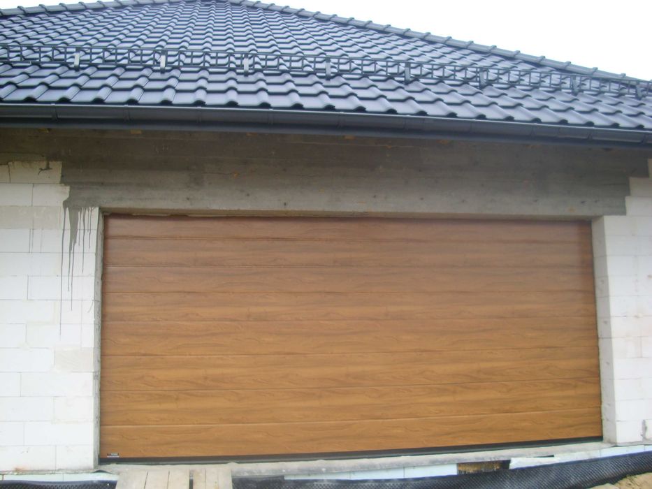 Brama garażowa segmentowa ocieplana antracyt orzech brąz złoty dąb