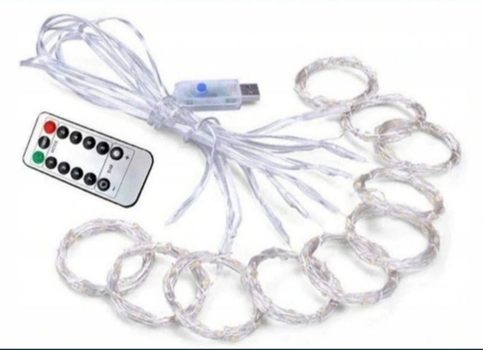 Kurtyna ledowa 3x3 m fioletowa lampki świetlna girlanda dekoracja