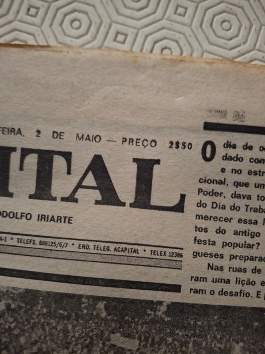 Jornal a capital sobre 1 de maio de 1974