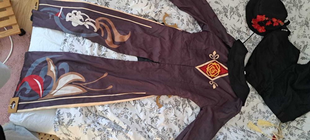 Hu tao cosplay kostium + peruka
