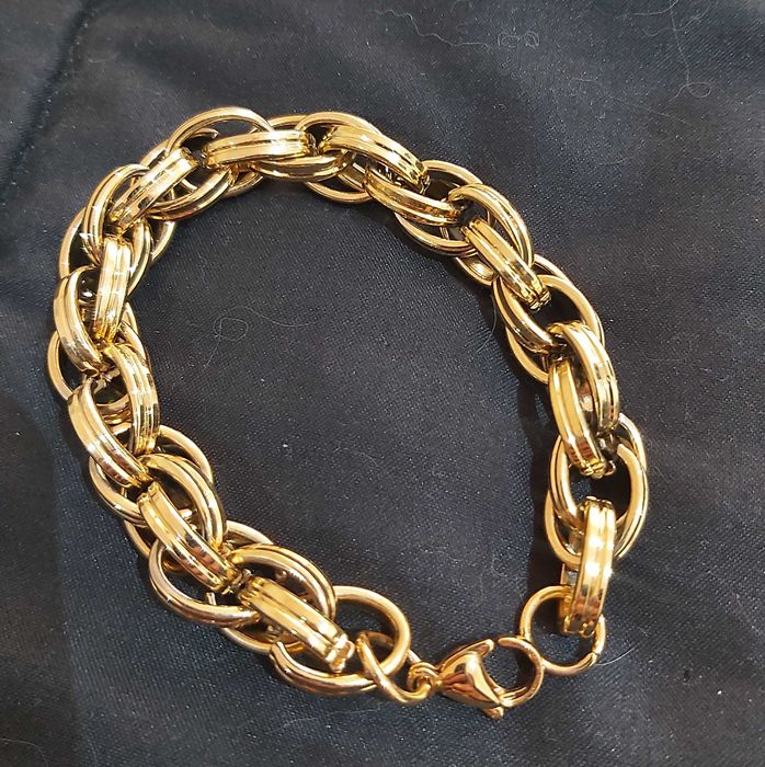 Pulseira grossa em aço inoxidável