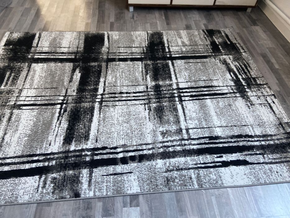 Dywan szaro biało czarny160/220