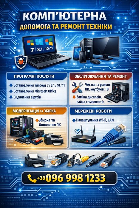 Комп'ютерна допомога, та ремонт побутової техніки