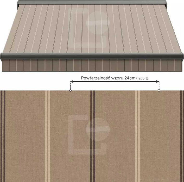 OKAZJA OUTLET – Malta bez kasety 350x310cm Brąz – Sterowanie korbą