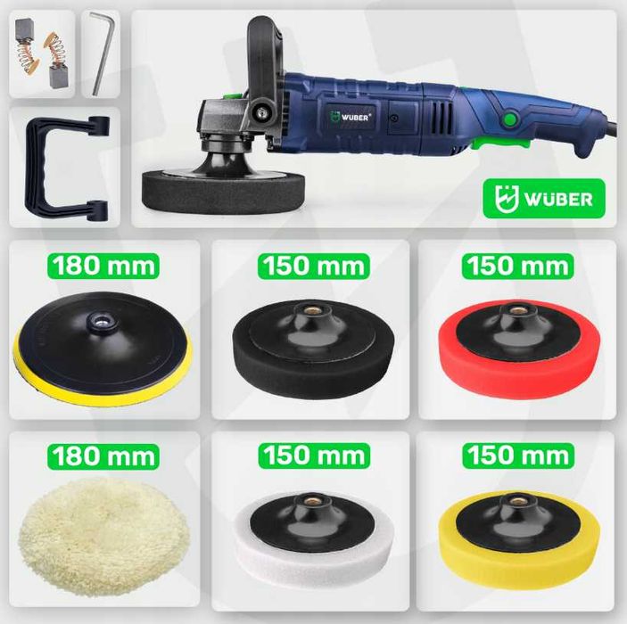 POLERKA SAMOCHODOWA Rotacyjna 2300W Regulacja Obrotów Zestaw WYPRZEDAŻ