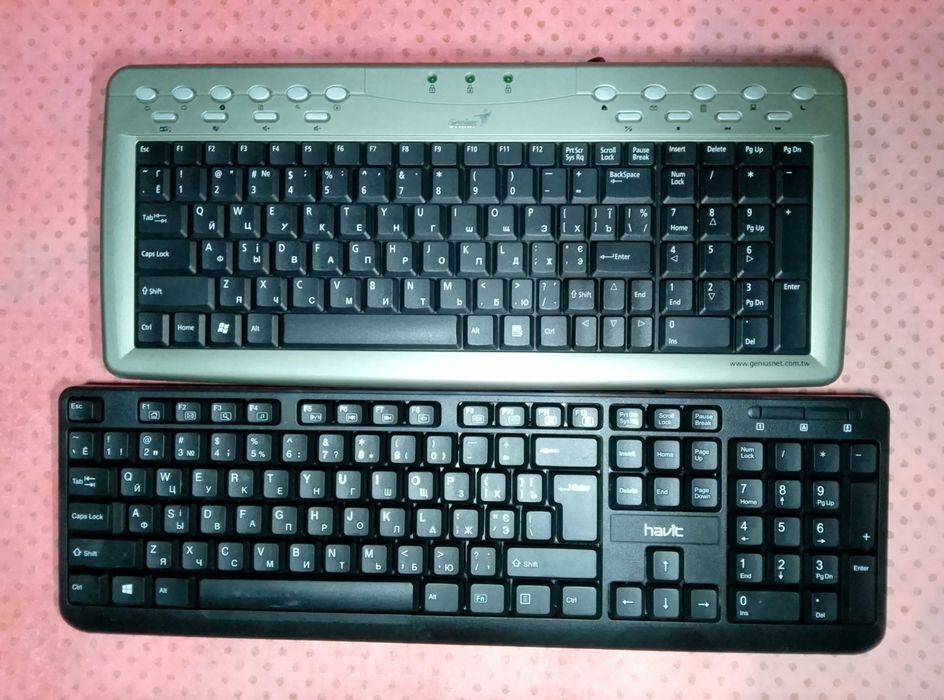 Клавиатура HAVIT HV-KB378 USB Black / Genius KU-0368 USB Silver - 2 шт