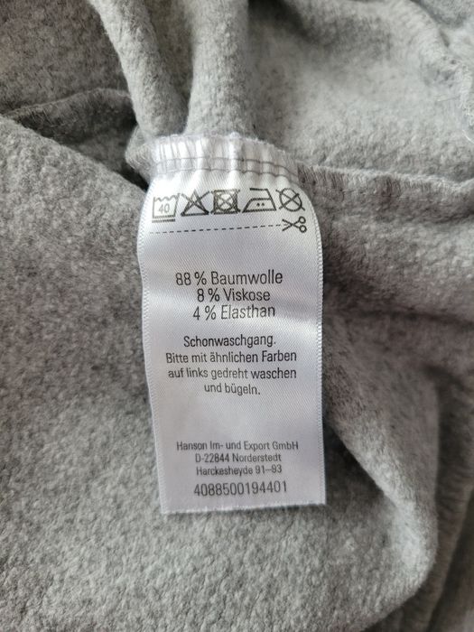 Nowa szara ocieplana bluza Love bez kaptura Blue Motion M bawełna