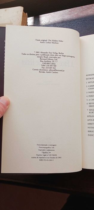 Lothar Machtan: A Face Oculta de Hitler (Bertrand, 2001)