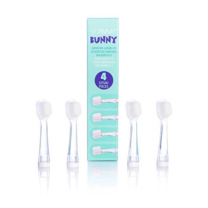 POWYSTAWOWY /Końcówki do szczoteczki sonicznej BUNNY I ePUPPY, delikatne nanowłókna, 4 szt. VITAMMY BUNNY