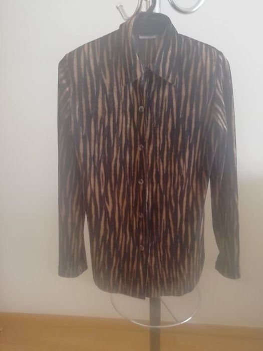 Blusa de Senhora Castanha e Preta de Manga Comprida Margate Tam L Usad