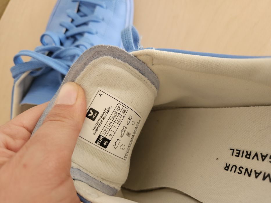 Niebieskie sneakersy buty Veja skóra