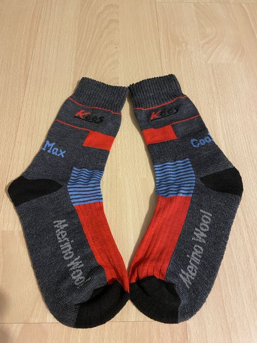 Nowe skarpety trekkingowe dla dzieci  z welny Merino + CoolMax .