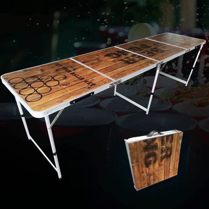 Mesa Beer Pong portátil + copos + 100 bolinhas