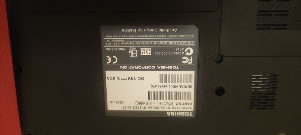 Laptop 17 Toshiba satellite a505 s6005