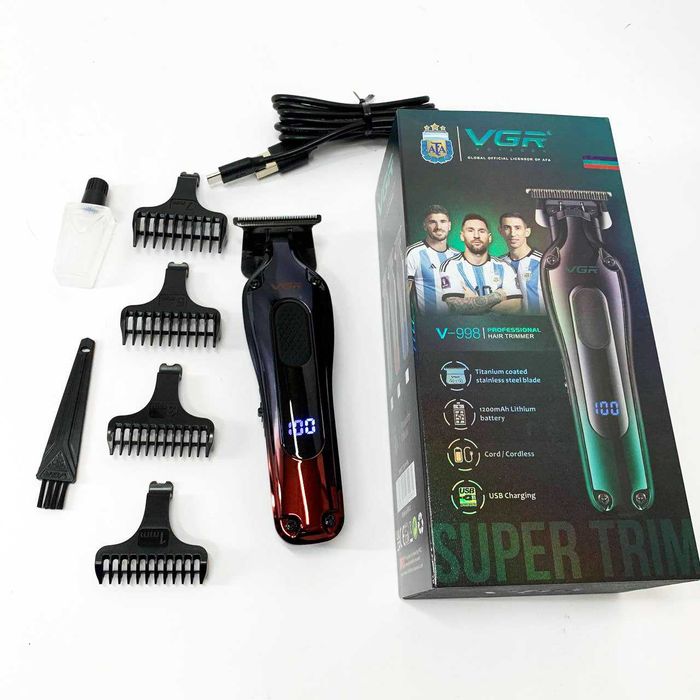 Професійна машинка для стрижки, триммер VGR з насадками, електробритва