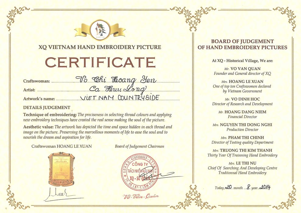 Quadro Vietnam Bordado a Seda