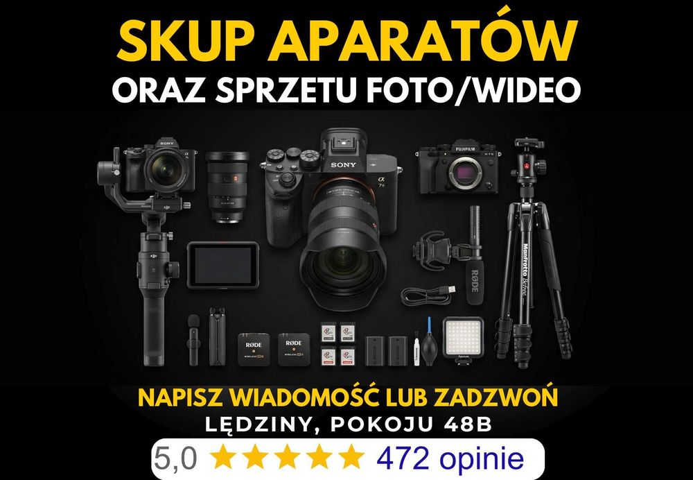 CENTRUM Skup Aparatów i Sprzętu Foto/Wideo za gotówkę! Szybka wycena Zapraszamy do firmy lub dojeżdżamy do klienta.