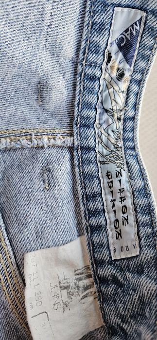 Spodenki dżinsowe krotkie 38 / 10 / M jasne vintage jeans bermudy old