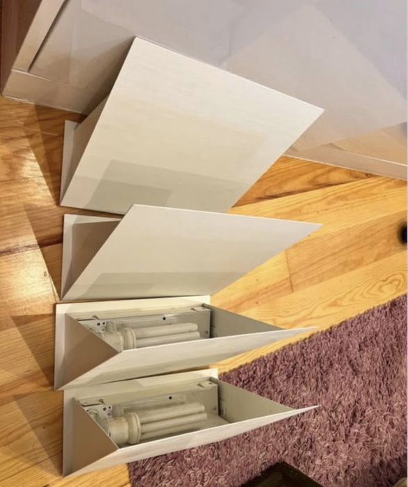 Candeeiro Parede Metal Branco Minimalista Vintage Moderno Lote 4