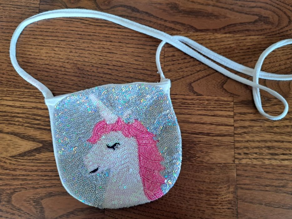 Torebka cekinowa jednorozec