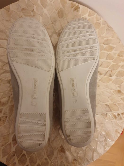 Mokasyny szare, jasny beż, Gino Rossi 38, skóra zamsz