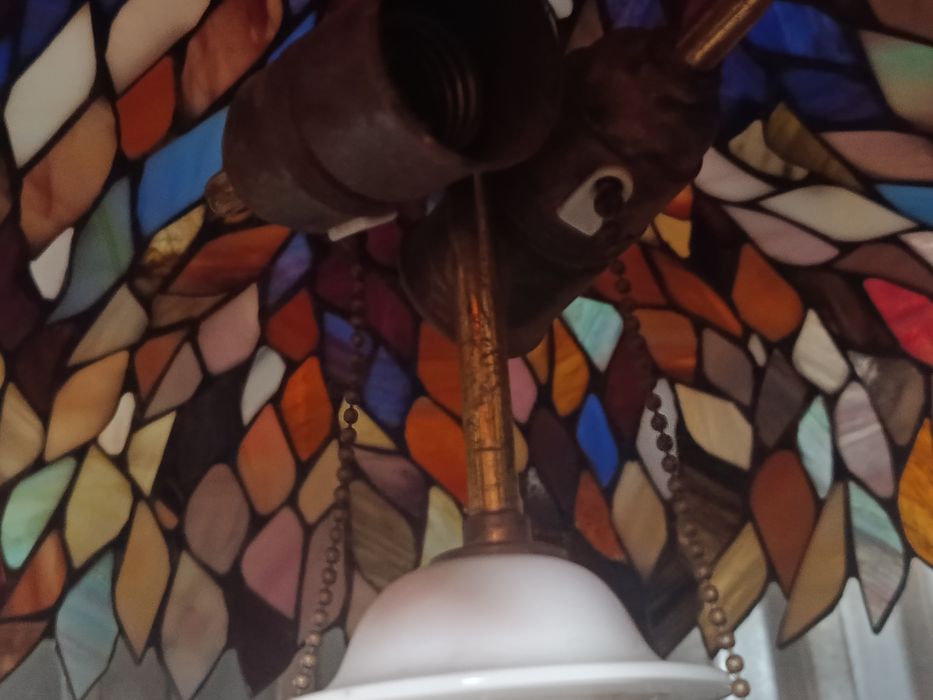 Lampa witrażowa - TIFFANI - porcelana - 60 cm- super stan