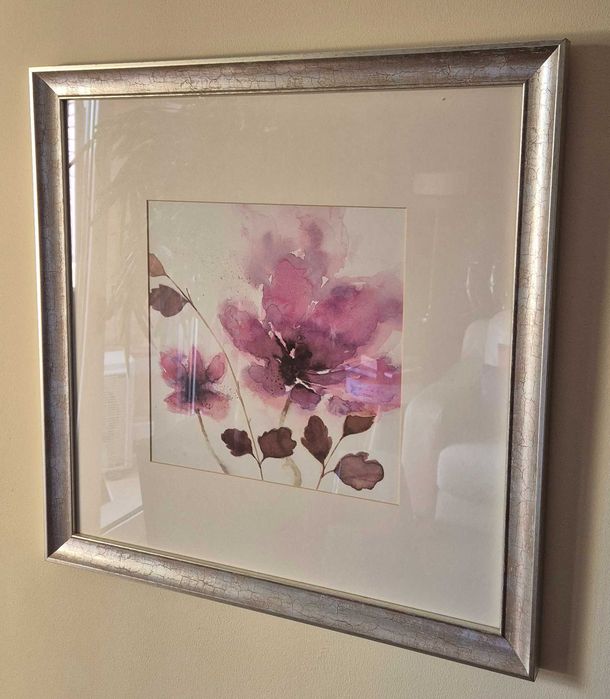 Quadro com flores 56cm x 56cm